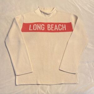 Town Pride Long Beach Cream and Coral Sweater, sz M